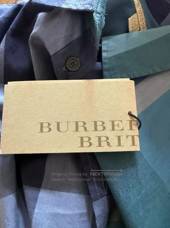 Burberry Burberry Blue Cotton Check Long Sleeve Shirt. Size XS / US 0-2 / IT 36-38 - 7 Thumbnail