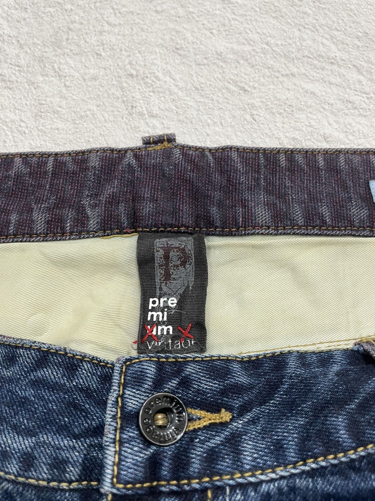 Japanese Brand 2000s Semantic Flare Raw Denim Ripped Baggy Jeans Y2K Size US 36 / EU 52 - 12 Thumbnail