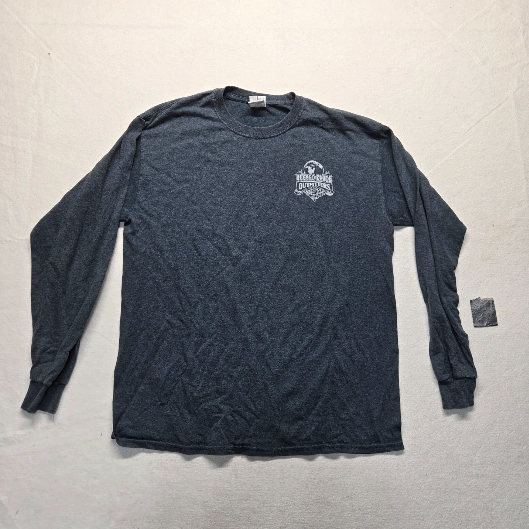 Vintage REO Rugged Earth Outfitters T-Shirt Shirt Adult L Blue Cotton Polyester Logo Fish Long Sleeve Crew Neck Mens Size US L / EU 52-54 / 3 - 2 Thumbnail