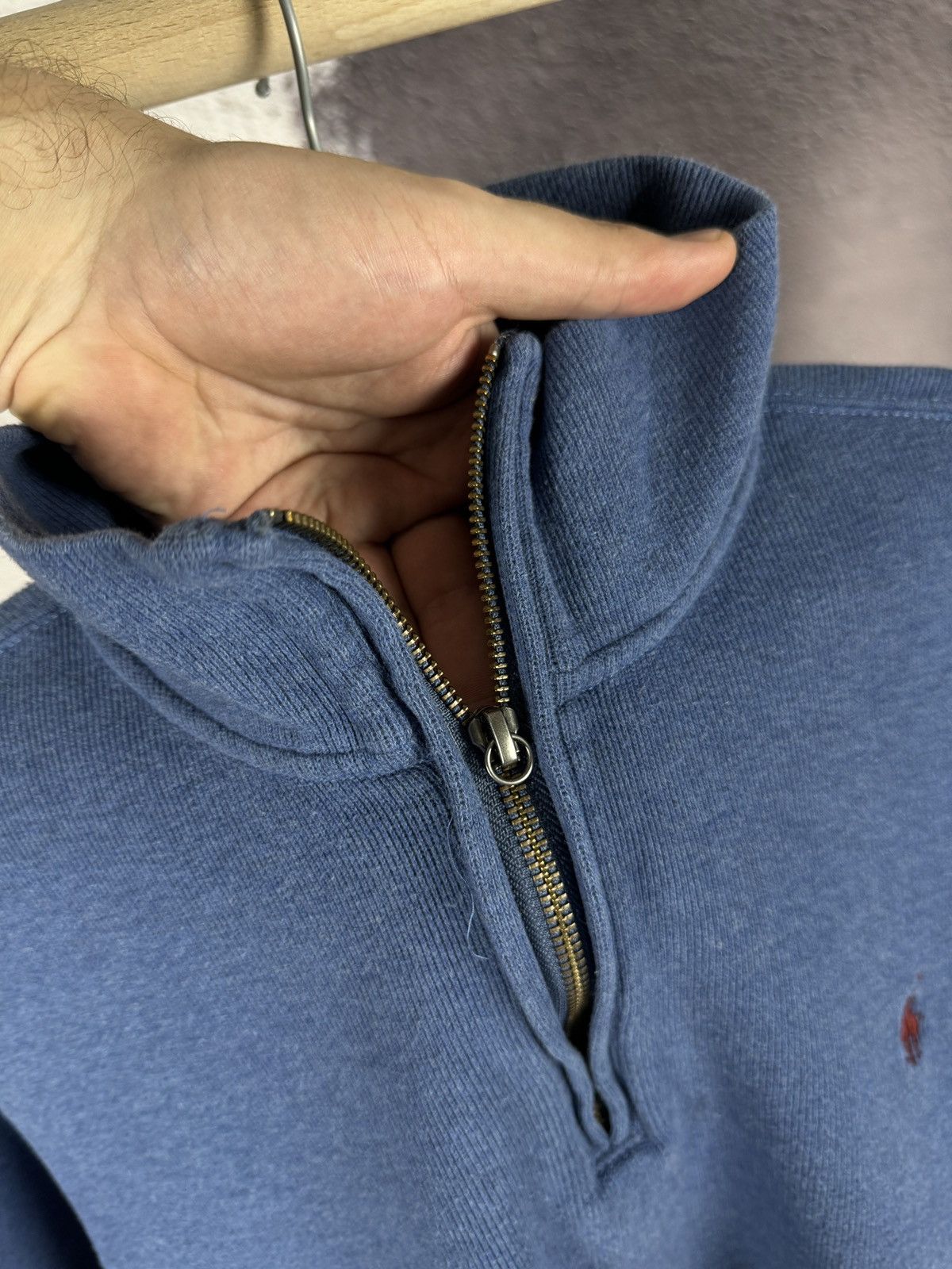 Polo Ralph Lauren Polo Ralph Lauren vintage 1/4 zip blue pullover sweater Size US L / EU 52-54 / 3 - 8 Thumbnail