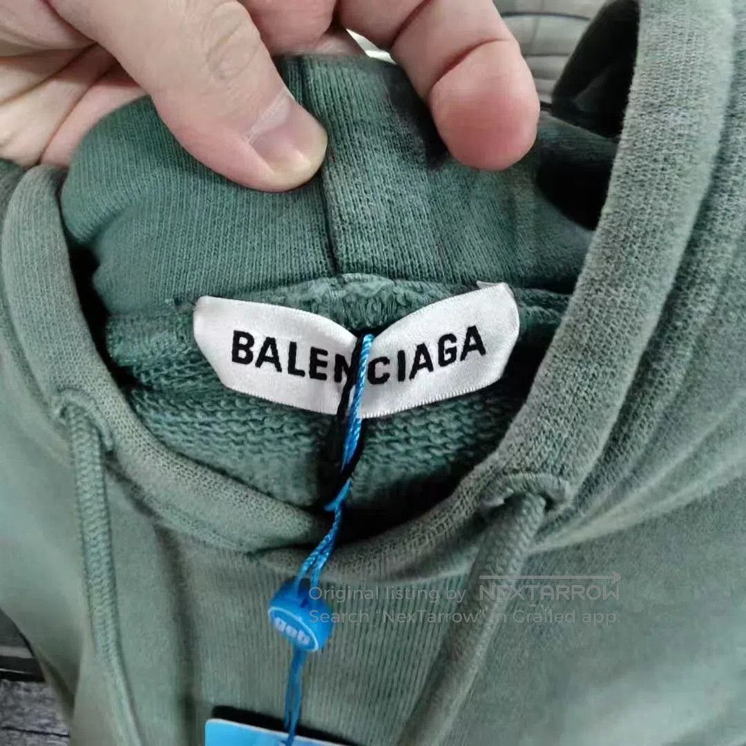 Japanese Brand Balenciaga Haze Green Lock Button Hoodie S. Size US S / EU 44-46 / 1 - 3 Thumbnail