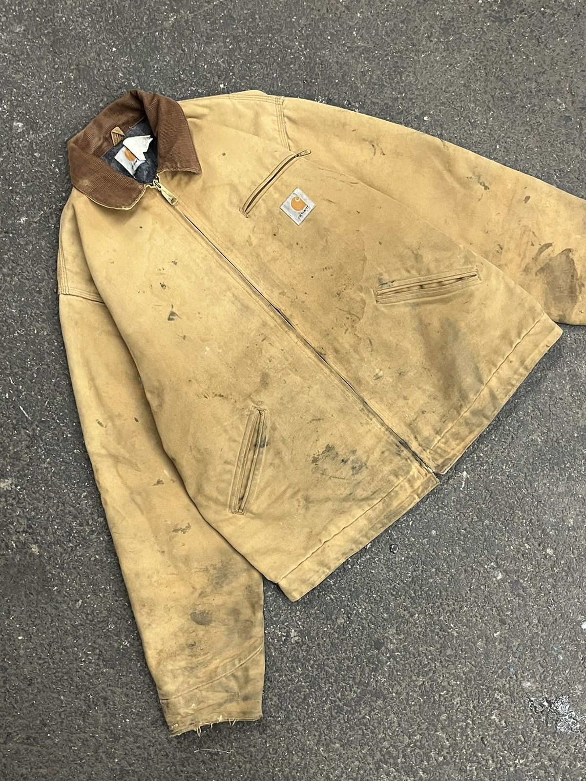 Carhartt × Vintage Carhartt Detroit jacket vintage blanket lined thrashed faded Size US XL / EU 56 / 4 - 1 Thumbnail