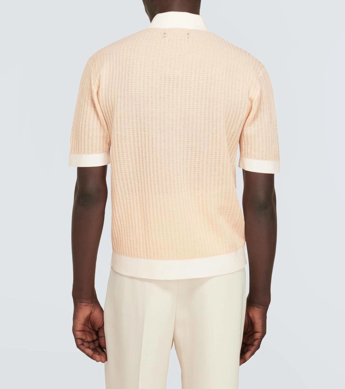 Amiri o1y0525 Logo Polo Shirt in Light Pink/White Size US XS / EU 42 / 0 - 5 Thumbnail