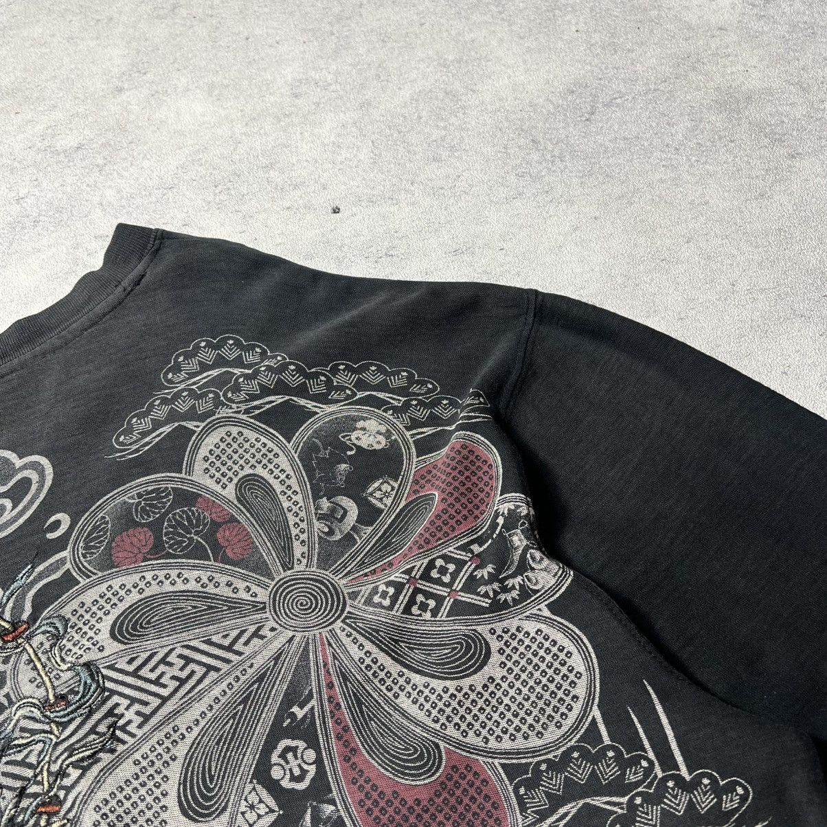 Japanese Brand Crazy Karakuri Tamashii Y2k Printed Beautiful Faded Shirt Size US XXL / EU 58 / 5 - 7 Thumbnail