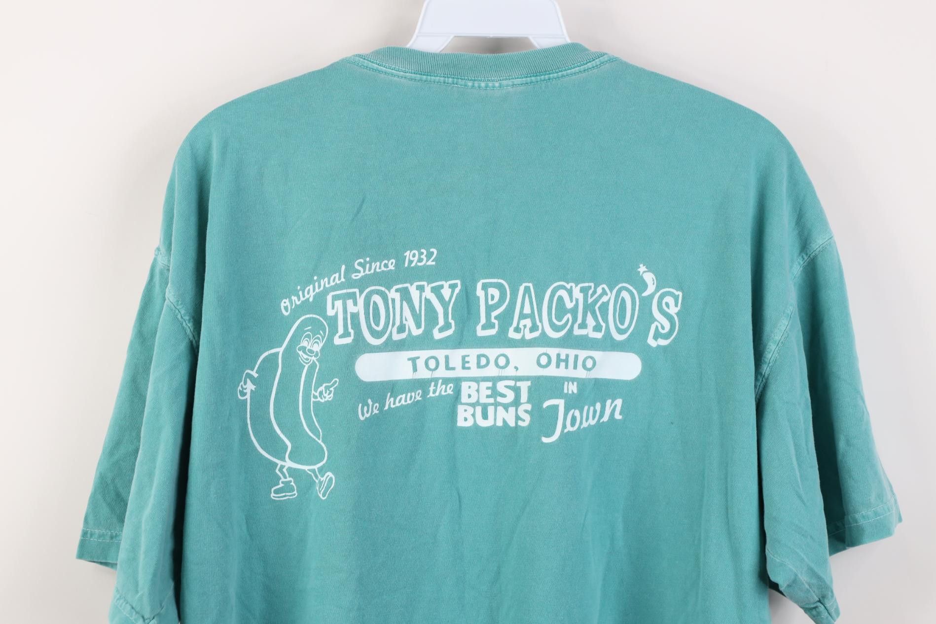 Vintage Vintage 90s Y2K Tony Packos Restaurant Hot Dogs T-Shirt Size US L / EU 52-54 / 3 - 10 Thumbnail