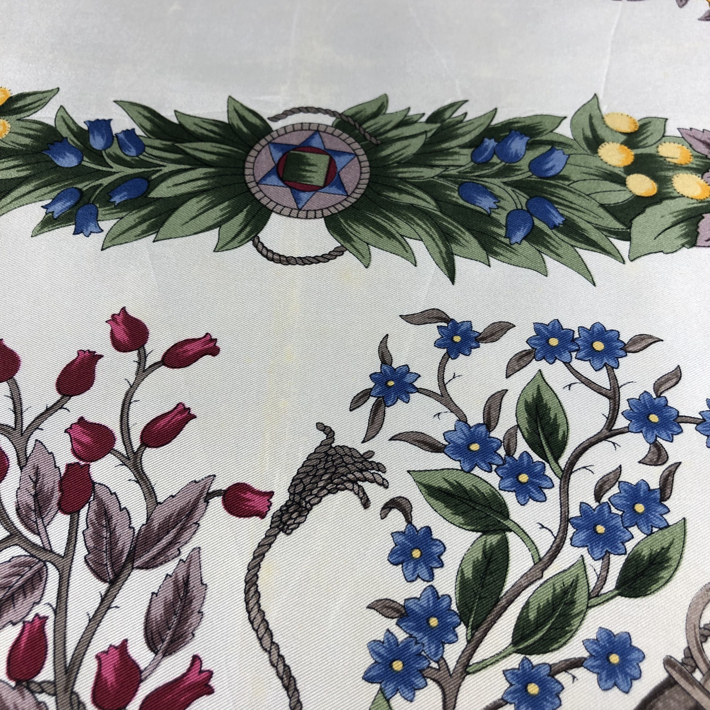 Japanese Brand Wakabayashi Japan 100% Silk Floral Scarf Red/White 34x34M279 Size ONE SIZE - 7 Thumbnail