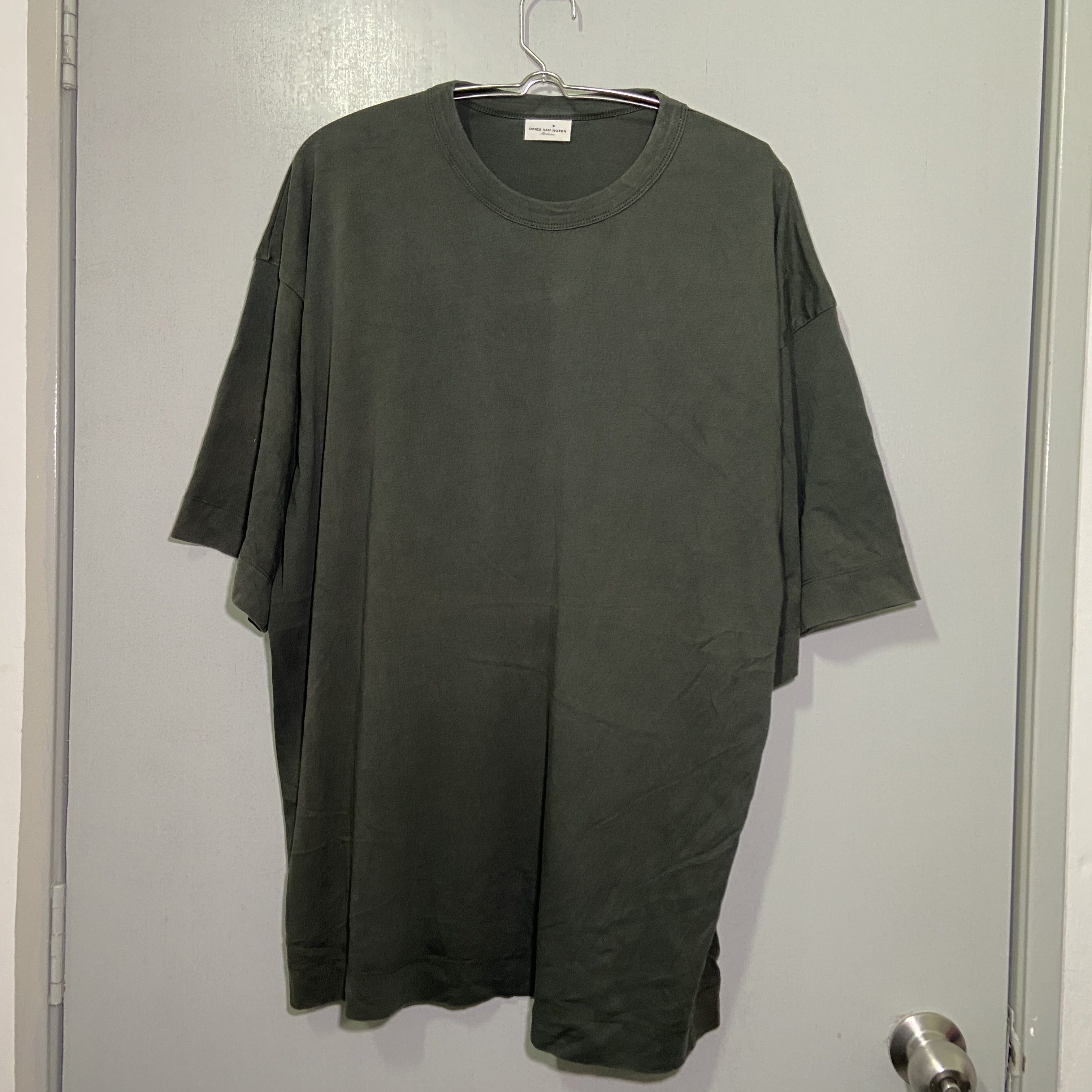 Tシャツ・カットソー DRIES VAN NOTEN KHAKI COTTON HEGLAND OVERSIZE T-SHIRT Dries Van Noten Khaki Cotton Hegland Oversize T-shirt