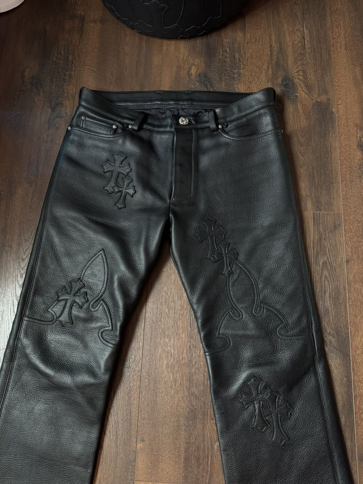 Chrome Hearts Chrome Hearts Leather Fleur pants Size US 34 / EU 50 - 2 Thumbnail