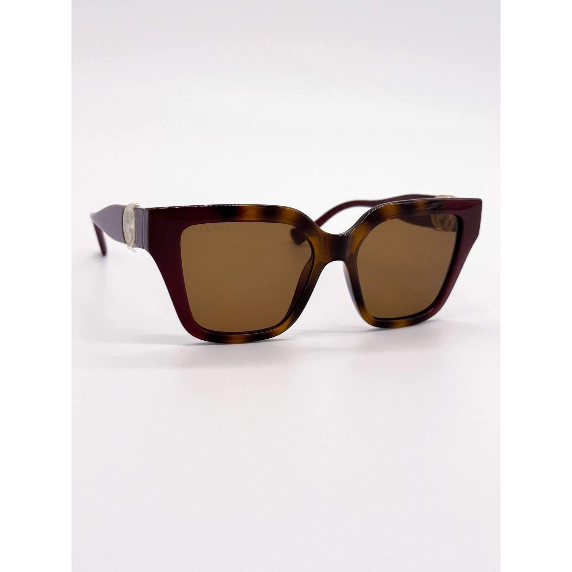 Gucci NEW GUCCI SUNGLASSES GG1023S 003 HAVANA/BURGUNDY WOMEN Size ONE SIZE - 6 Thumbnail