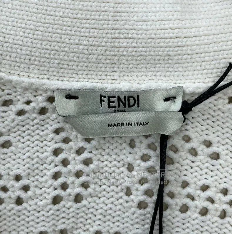 Fendi Fendi Cream White All-Over FF Cardigan Sweater Size XS / US 0-2 / IT 36-38 - 3 Thumbnail