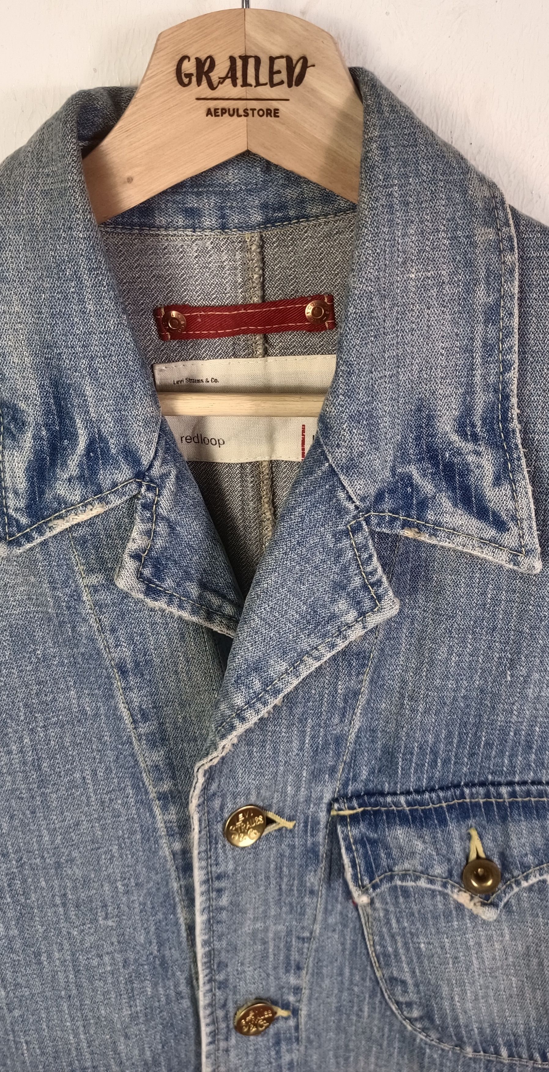 Levi's Vintage Clothing 🔥 Levi's Red Loop Hikory Chroe Denim Jacket Size US M / EU 48-50 / 2 - 10 Thumbnail