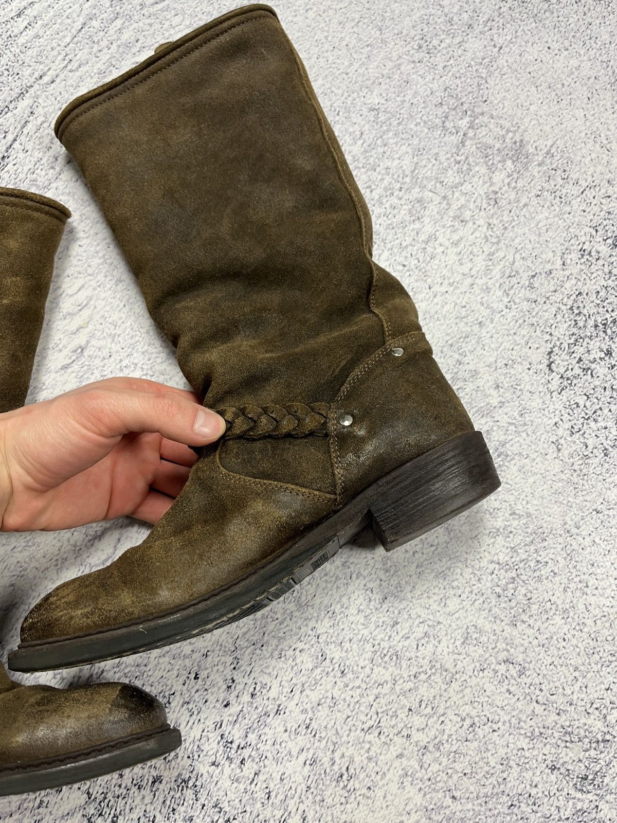 Golden Goose Golden Goose DB Brown Suede Racing Biker Moto Boots Rare Y2K Size US 7 / IT 37 - 13 Thumbnail