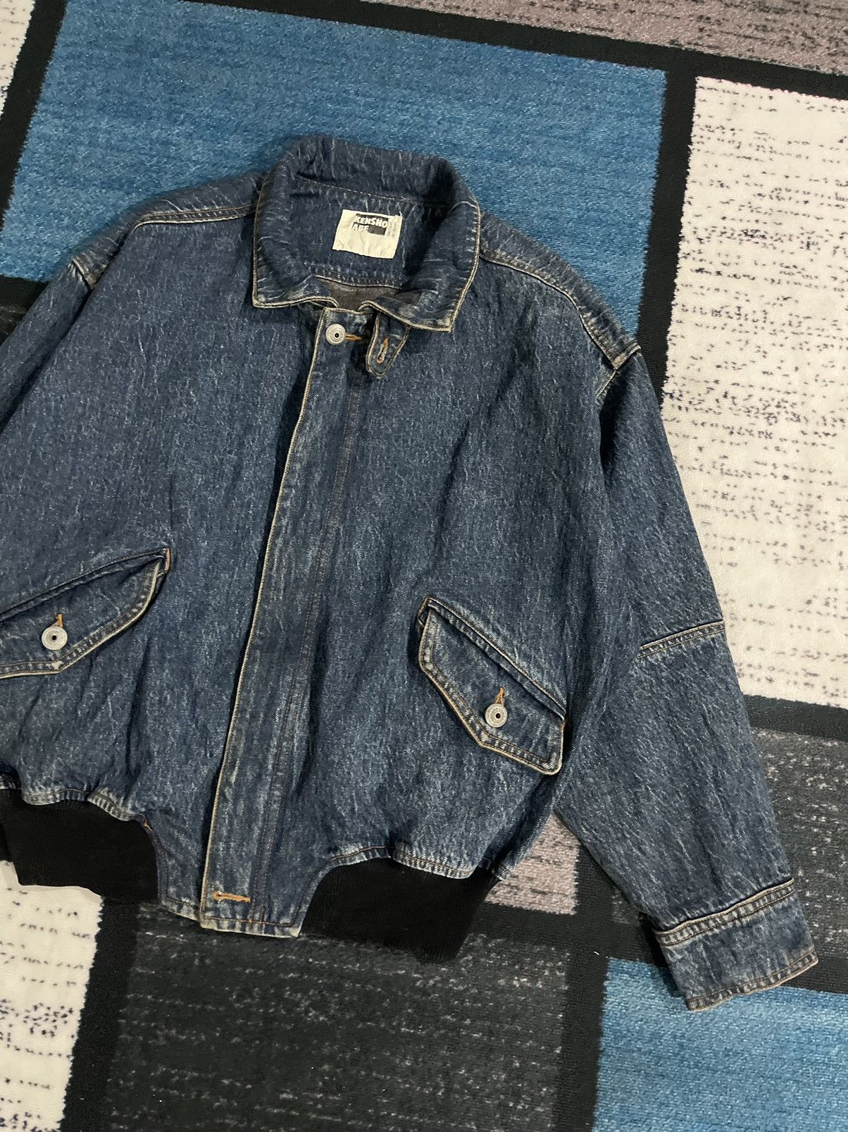 Japanese Brand × Kensho Abe Vintage Kensho Abe Denim Bomber Jacket Size US XL / EU 56 / 4 - 3 Thumbnail