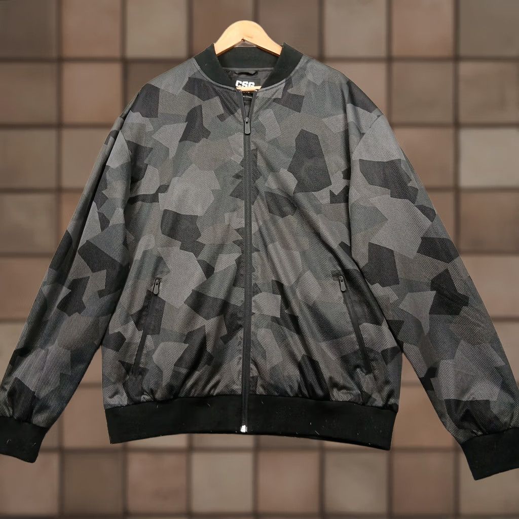 Vintage CSG Bomber Jacket Men XL Gray Black Camouflage Lightweight Zip Up Streetwear Casual Jacket Size US XL / EU 56 / 4 - 1 Thumbnail