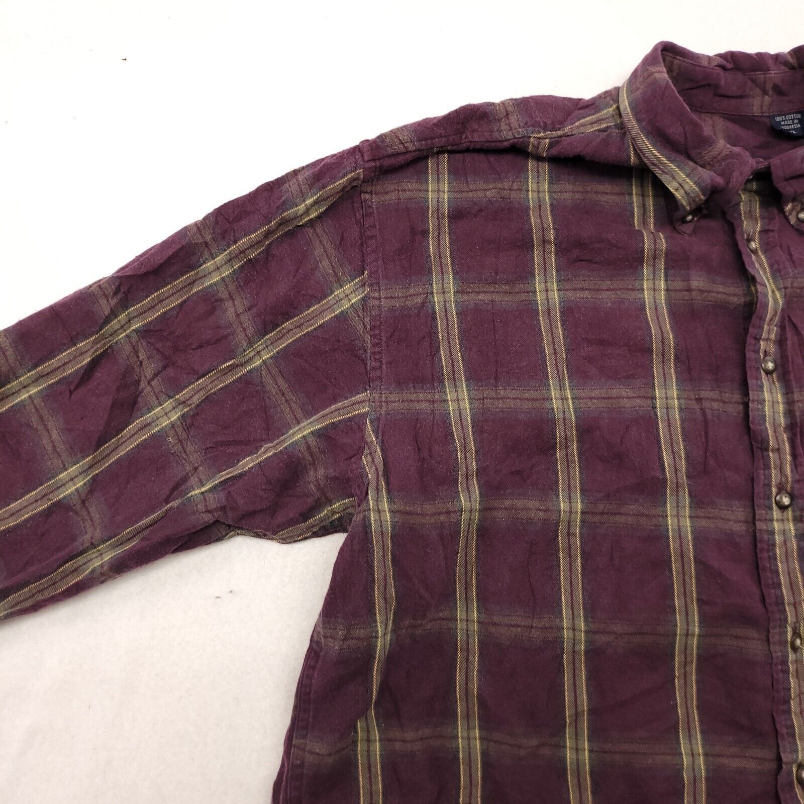 Izod IZOD Tartan Flannel Shirt Mens Size Extra Large XL Maroon Size US XL / EU 56 / 4 - 4 Thumbnail