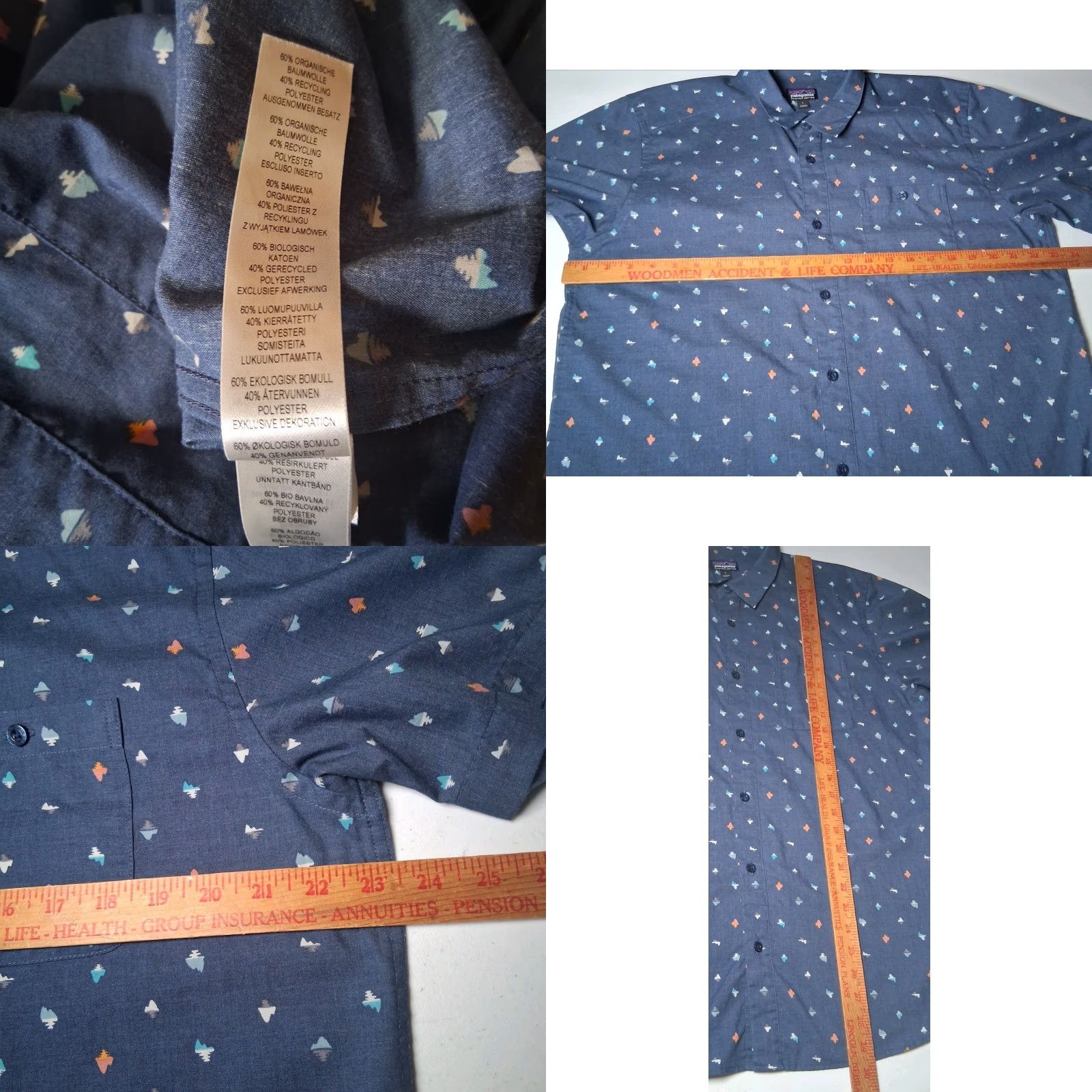 Patagonia Patagonia Shirt Men L Blue Organic Cotton Mountains Hike Button Up READ Size US L / EU 52-54 / 3 - 8 Thumbnail
