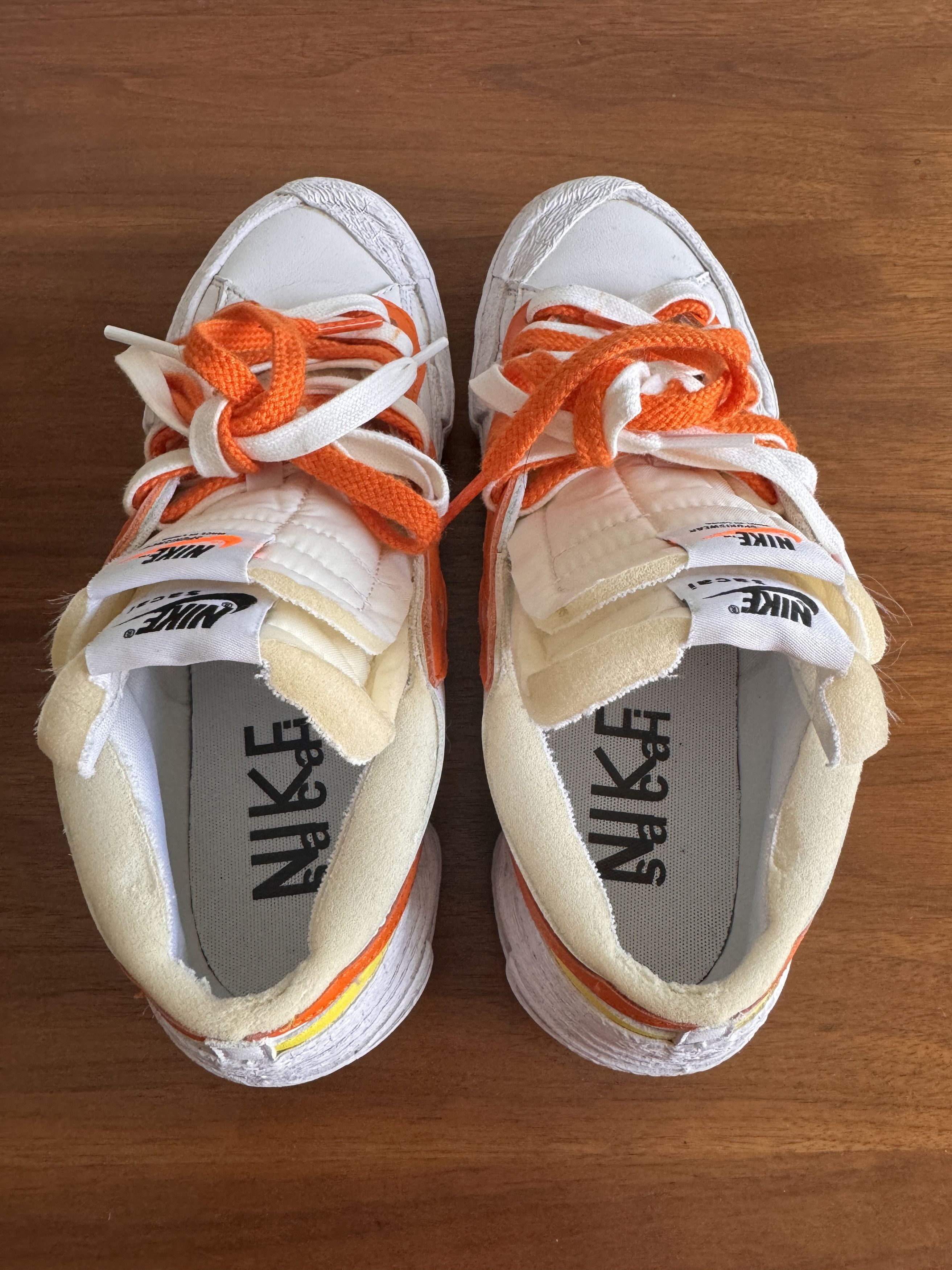 Nike × Sacai Nike x Sacai blazer low “white magma orange” Size US 7.5 / EU 40-41 - 4 Thumbnail