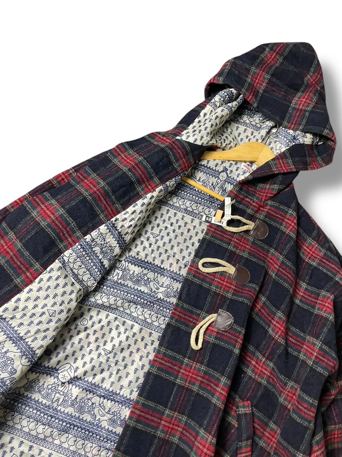 Issey Miyake × Japanese Brand × Ne-Net Ne-Net x Issey Miyake Plaid Duffle Hooded Jacket (133) Size US L / EU 52-54 / 3 - 6 Thumbnail
