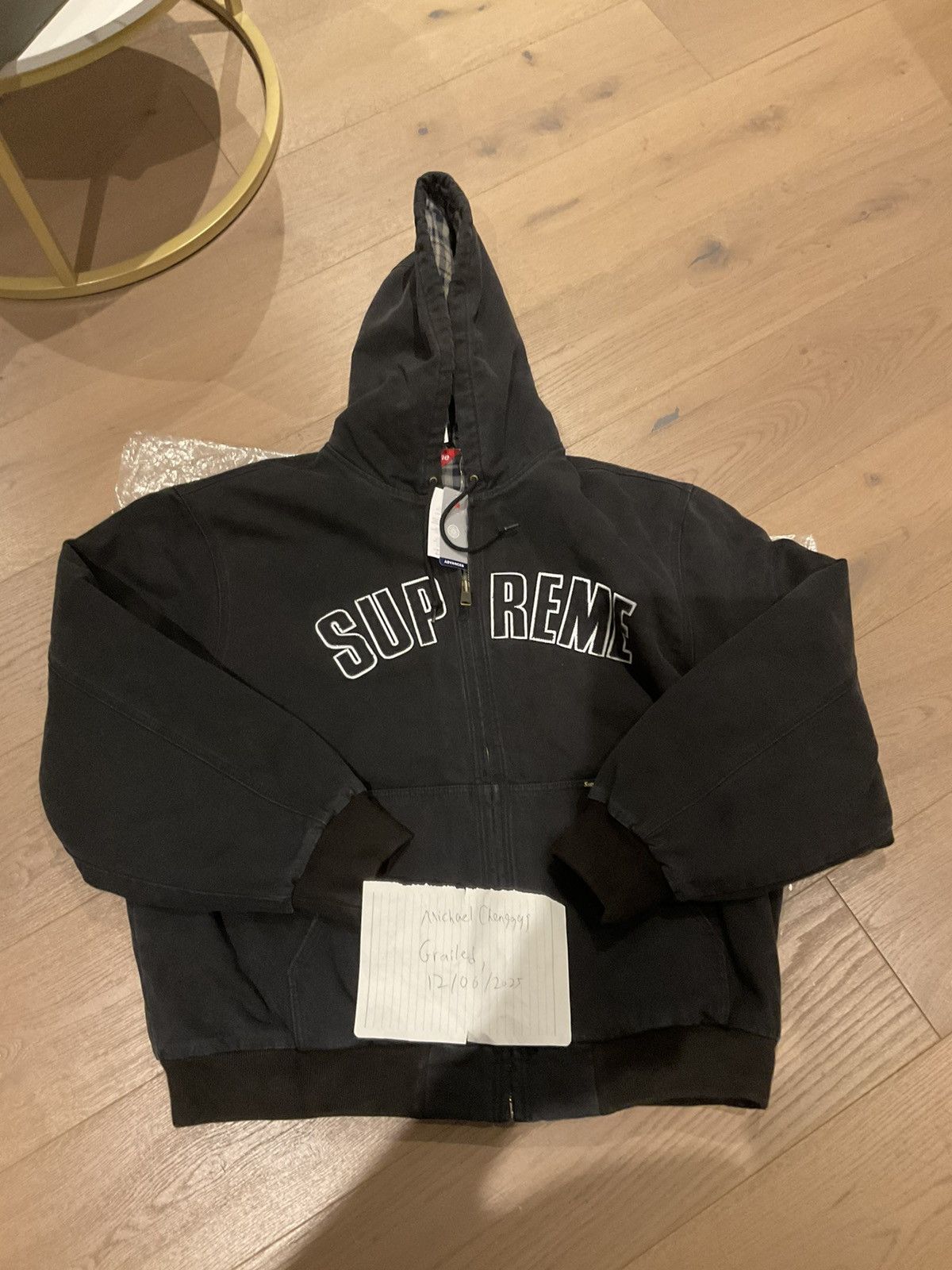 Supreme Reflective Arc Hooded Jacket 黒 L Supreme Reflective Arc Hooded Work Jacket 