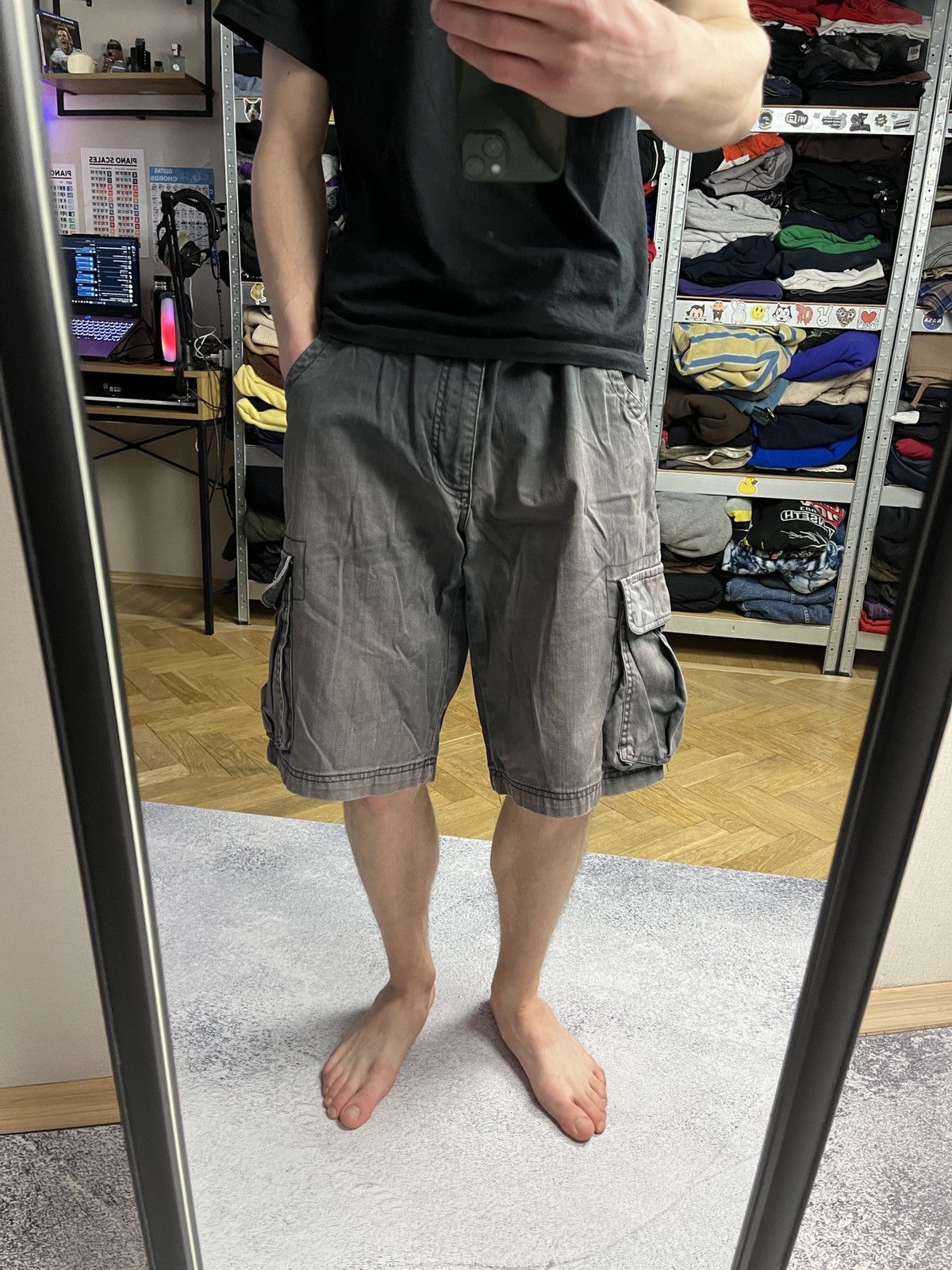 Fubu Vintage 90’s FUBU Baggy Crazy Sun Faded Cargo Shorts Y2k Rap Size US 36 / EU 52 - 2 Thumbnail