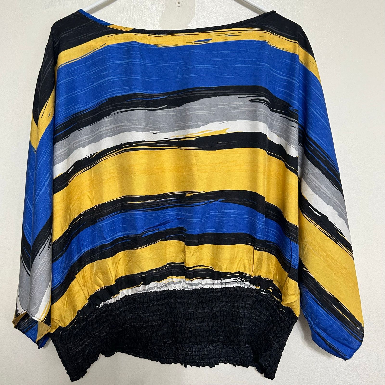 Michael Kors Michael Michael Kors Silk Blouse XL Yellow Blue Black Stripe Size XL / US 12-14 / IT 48-50 - 2 Thumbnail
