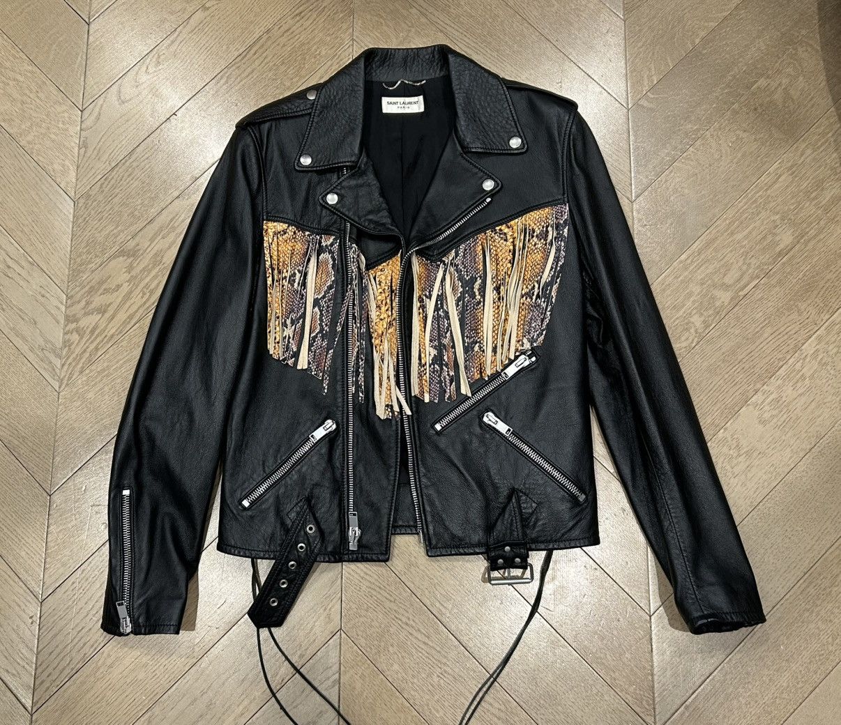 Saint Laurent Paris RARE SS16 FRINGE PYTHON Size US S / EU 44-46 / 1 - 1 Thumbnail