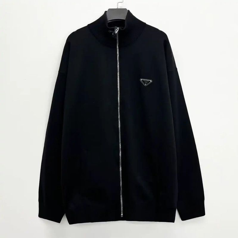 Prada Prada Black Wool Long Coat for Men Size US XL / EU 56 / 4 - 1 Thumbnail