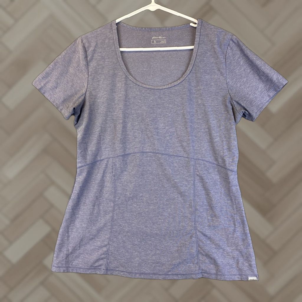 Eddie Bauer Eddie Bauer Women Active T-Shirt L Lavender Crew Neck Short Sleeve Pullover Knit Stretch Summer Size L / US 10 / IT 46 - 1 Thumbnail