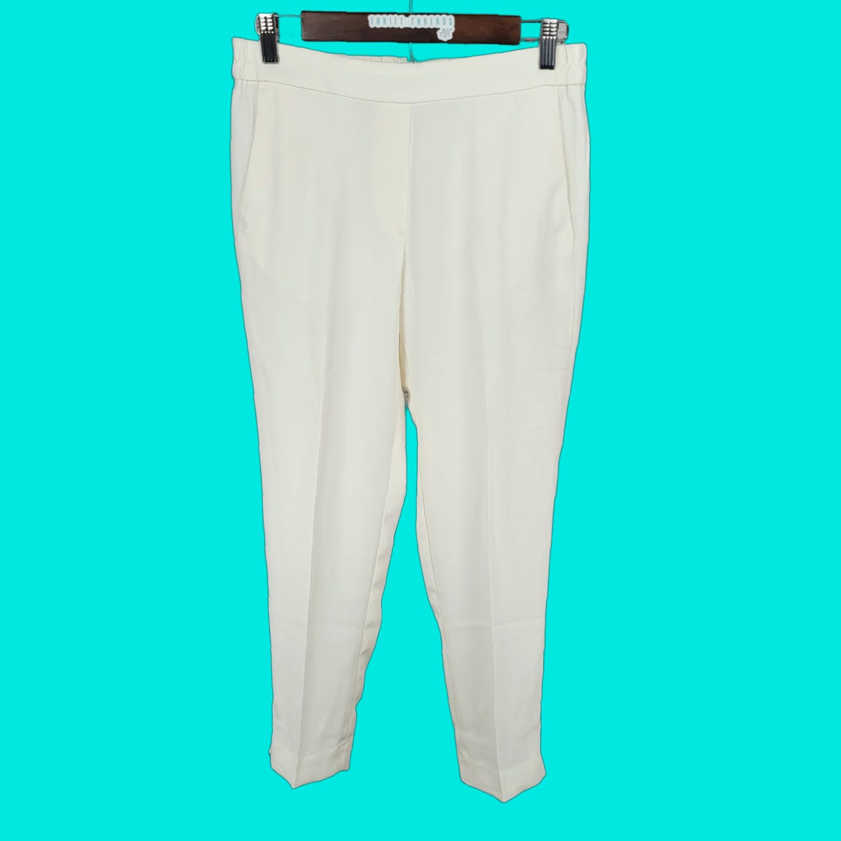 J.Crew J.Crew Ivory Jamie Pant Mid Rise Pull On Lightweight Tapered Ankle 4 (28x27) Womens Pants Size 27" / US 4 / IT 40 - 1 Thumbnail