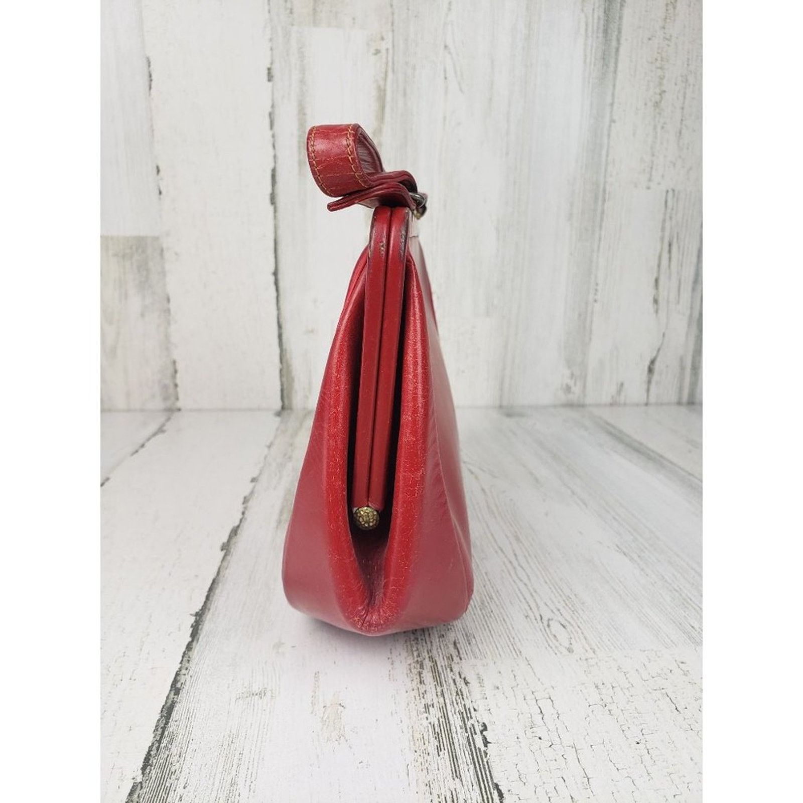 Other Solid Red Mini Clasped Handbag Women's Small Purse Size ONE SIZE - 3 Thumbnail