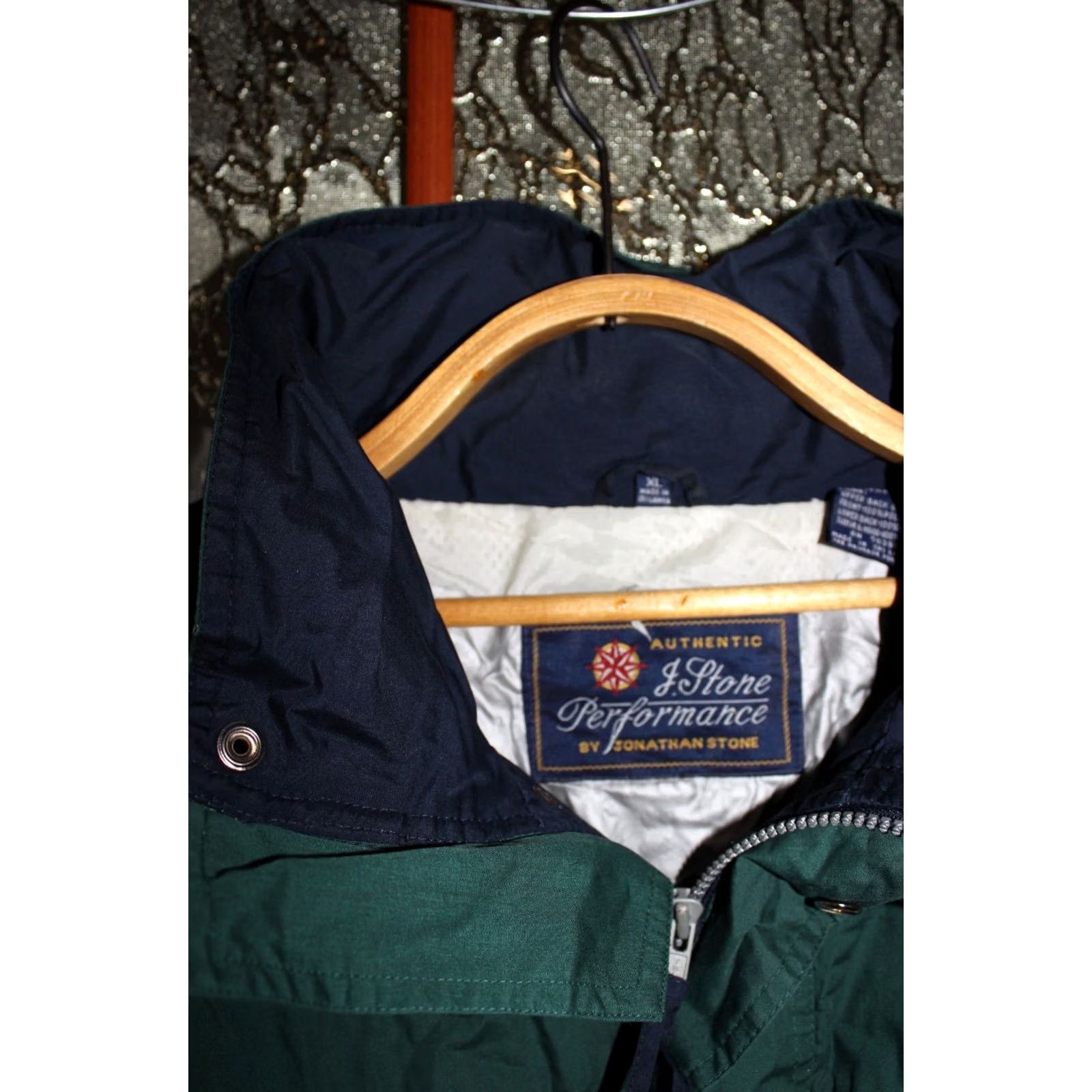 Vintage VINTAGE Jonathan Stone Jacket Unisex Adults XL Green White wind-rain jacket Mens Size US XL / EU 56 / 4 - 2 Thumbnail
