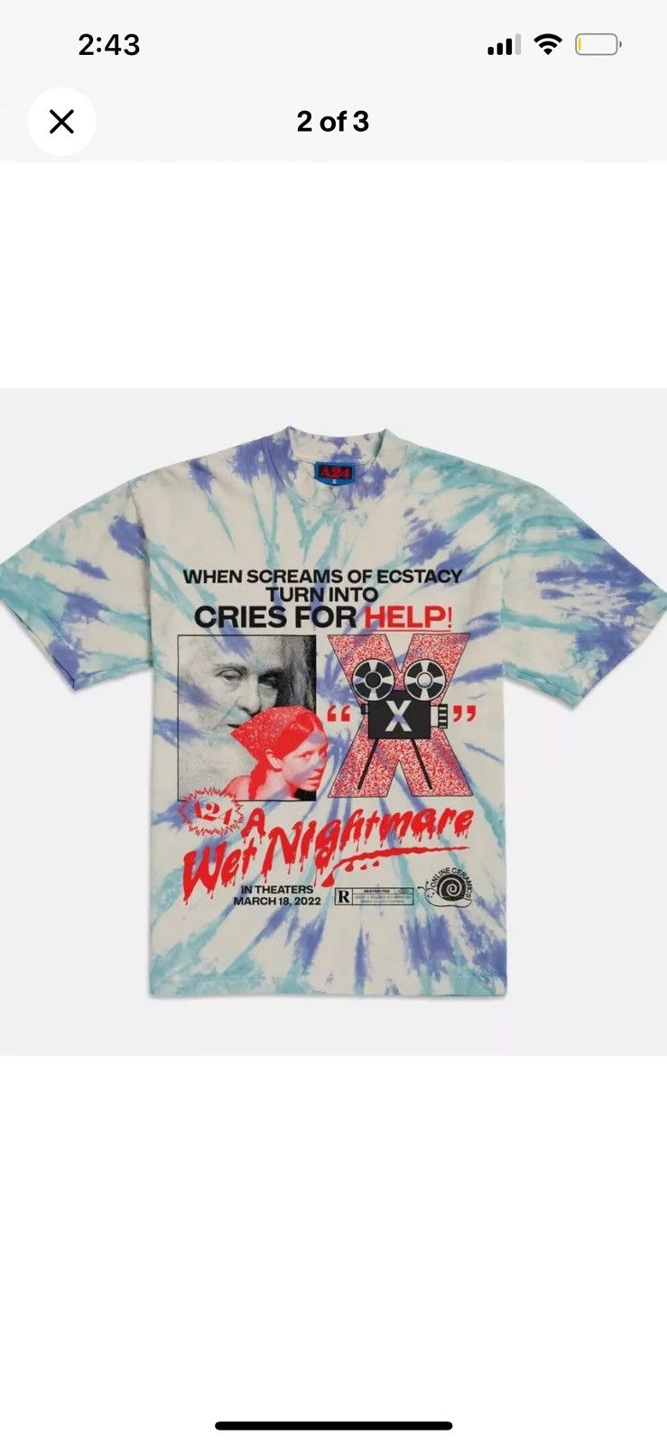 Online ceramics a24 shops X wet nightmare crewneck size S