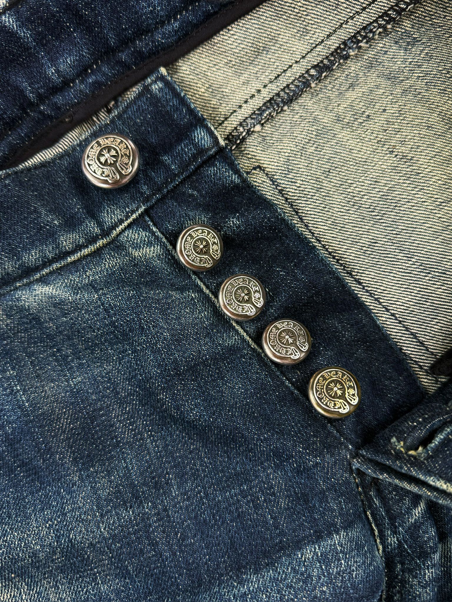Chrome Hearts Chrome Hearts Flared Leg Blue Light Wash Fleur Knee .925 Silver Jeans Size US 30 / EU 46 - 3 Thumbnail
