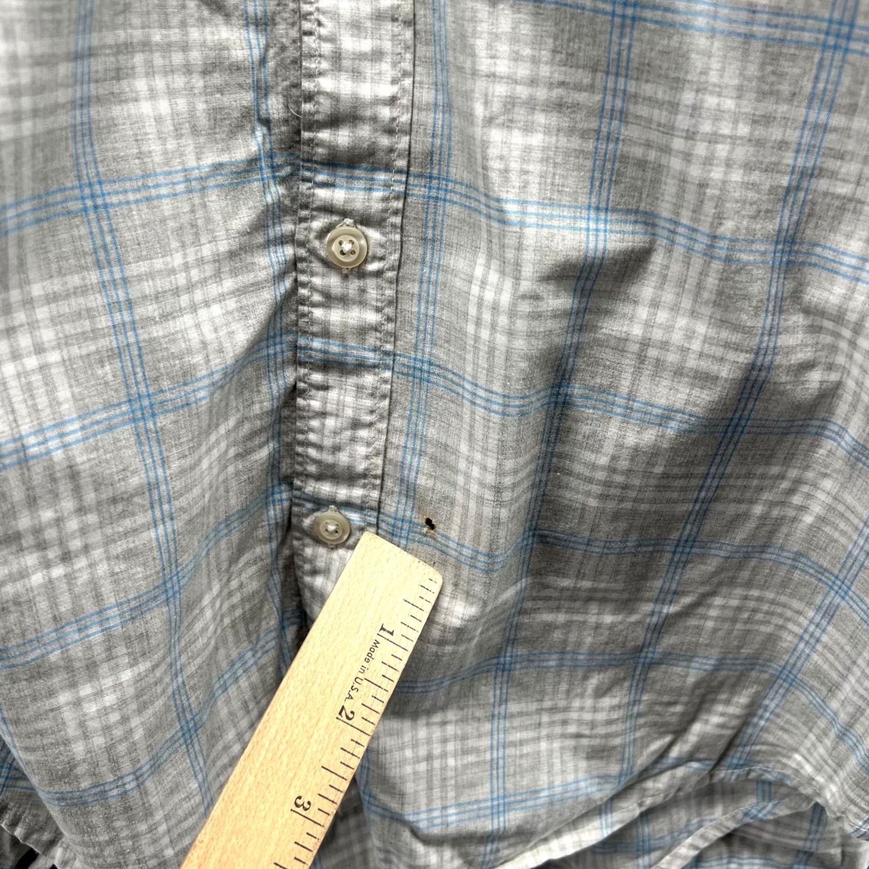 Bonobos Bonobos Shirt Mens XL Gray Blue Button-Down Preppy Slim Plaid Oxford Shirt Size 46R - 4 Thumbnail