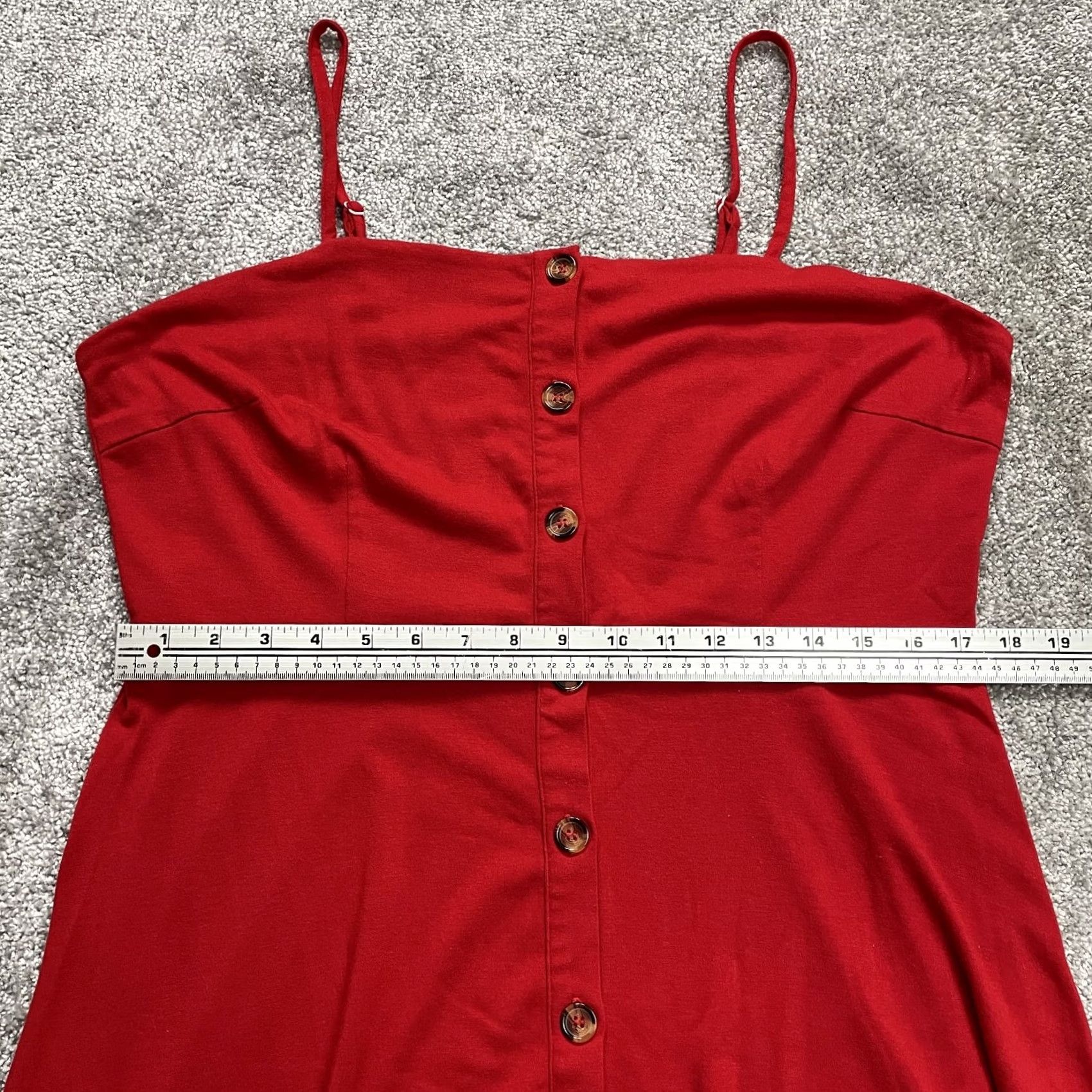 Vintage Berydress Dress Womens XL Red Button Up Midi Sleeveless A-Line Shirt Dress Casual Party/Cocktail Travel Designed by Berydress (USA Theme) White? Size XL / US 12-14 / IT 48-50 - 7 Thumbnail