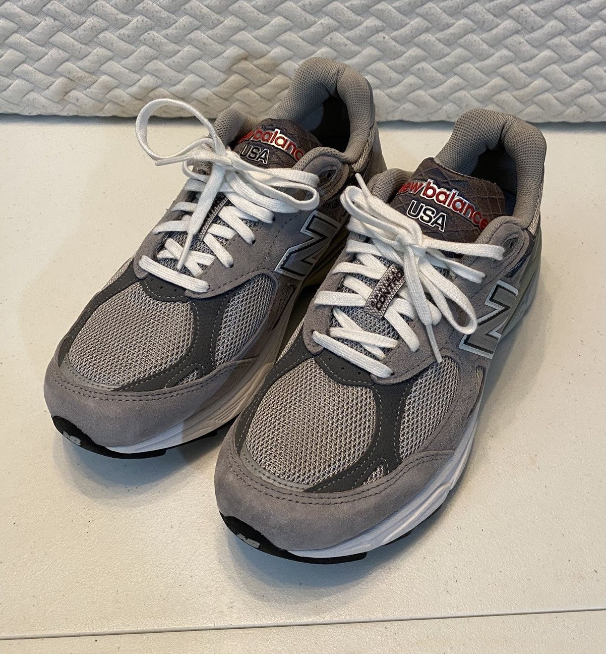 New Balance New Balance 990v3 Made in USA Gray White Suede Heritage 8 LN Size US 8 / EU 41 - 4 Thumbnail