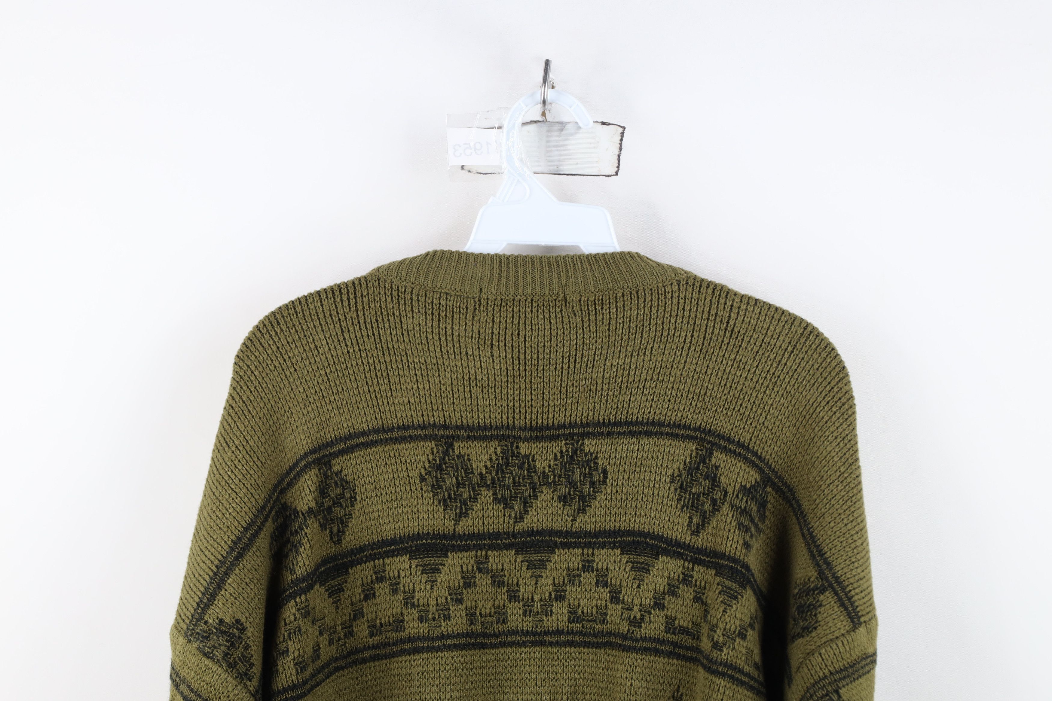 Vintage Vintage 90s Streetwear Trim Diamond Knit Crewneck Sweater Size US L / EU 52-54 / 3 - 12 Thumbnail