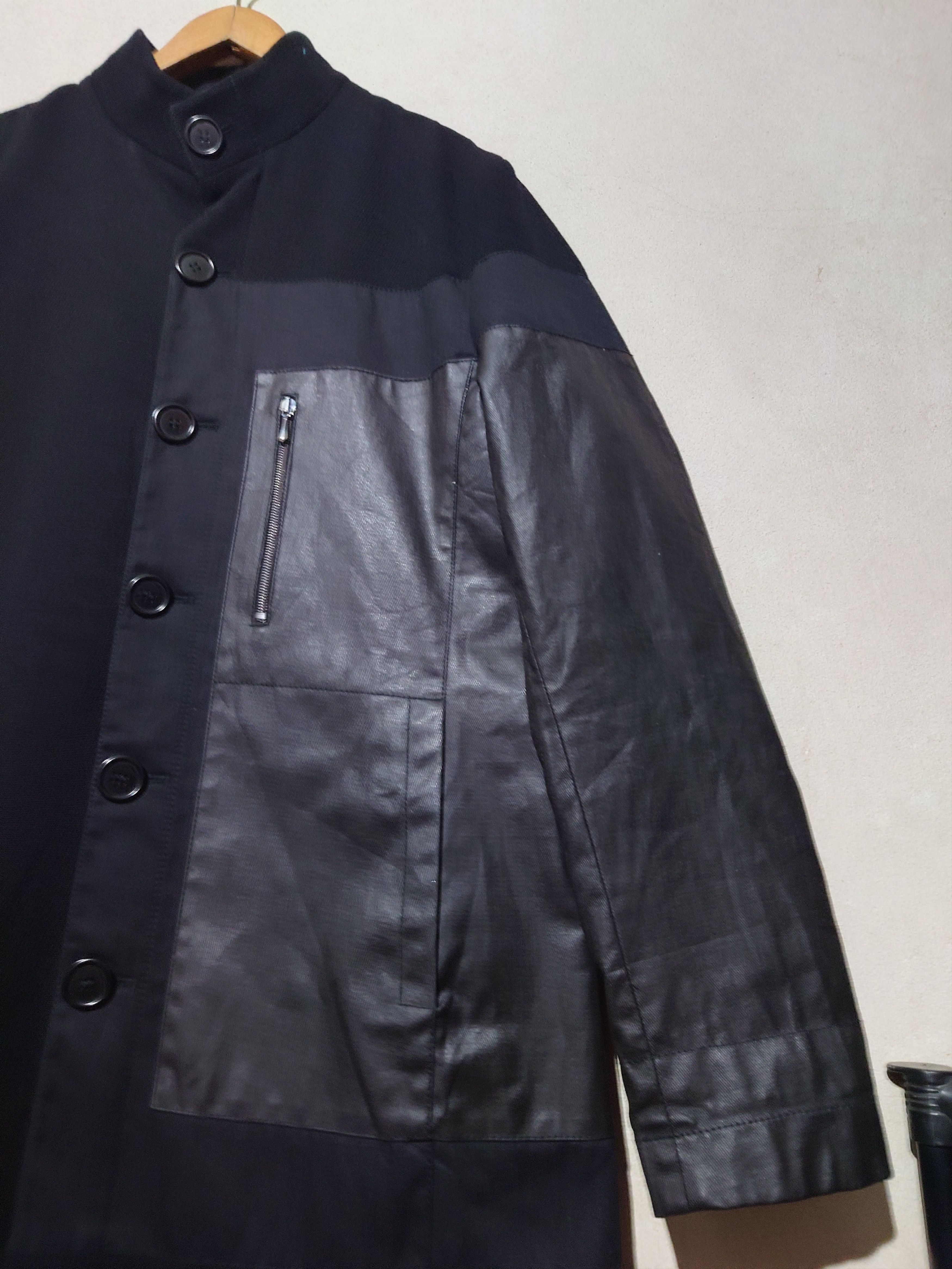Dirk Bikkembergs Dirk Bikkembergs Panelled Wool and Leather Coat Size US M / EU 48-50 / 2 - 8 Thumbnail