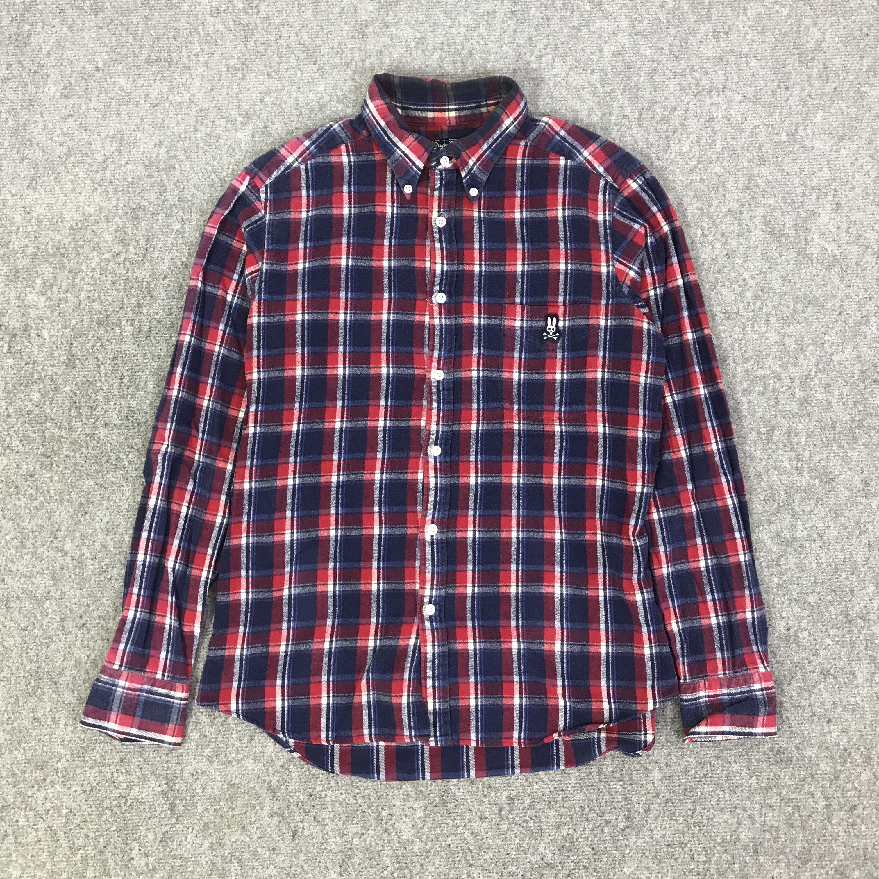 Psycho Bunny PSYCHO BUNNY TARTAN DESIGN BUTTON UP SHIRT K93B10 Size US L / EU 52-54 / 3 - 1 Thumbnail