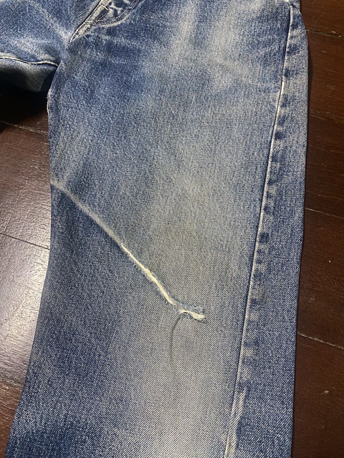 Pherrow's Pherrow’s Stormy Blue lot 404 Flared Denim Jeans distressed Size US 30 / EU 46 - 13 Thumbnail