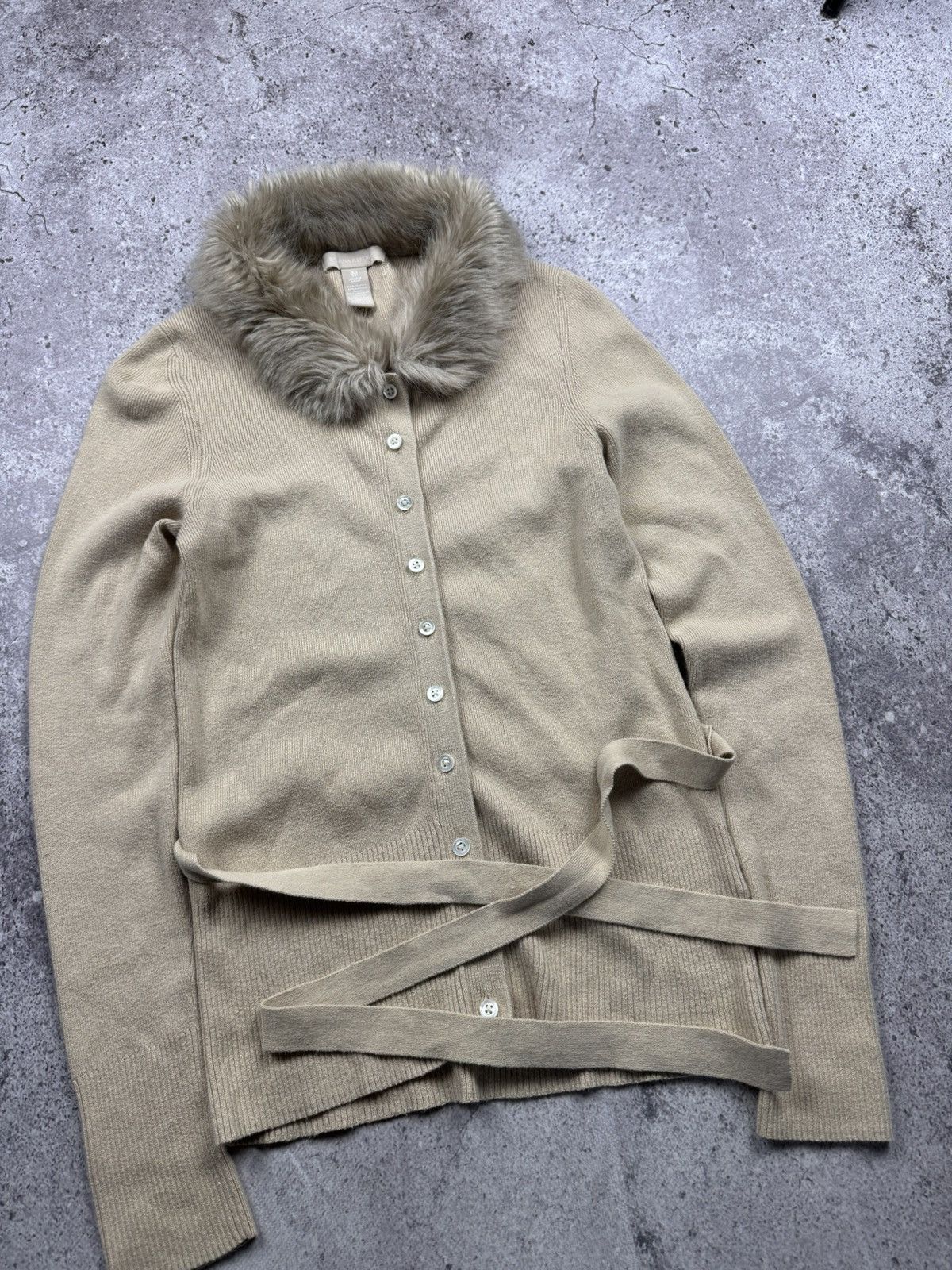 Japanese Brand VINTAGE Y2K IF SIX WAS NINE FUR CASHEMERE BUTTON SWEATER Size XS / US 0-2 / IT 36-38 - 4 Thumbnail