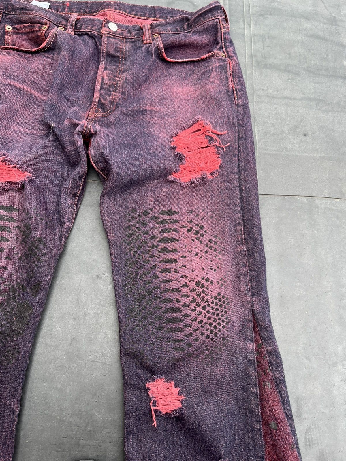 Levi's Red Reptilian denim Size US 34 / EU 50 - 4 Thumbnail