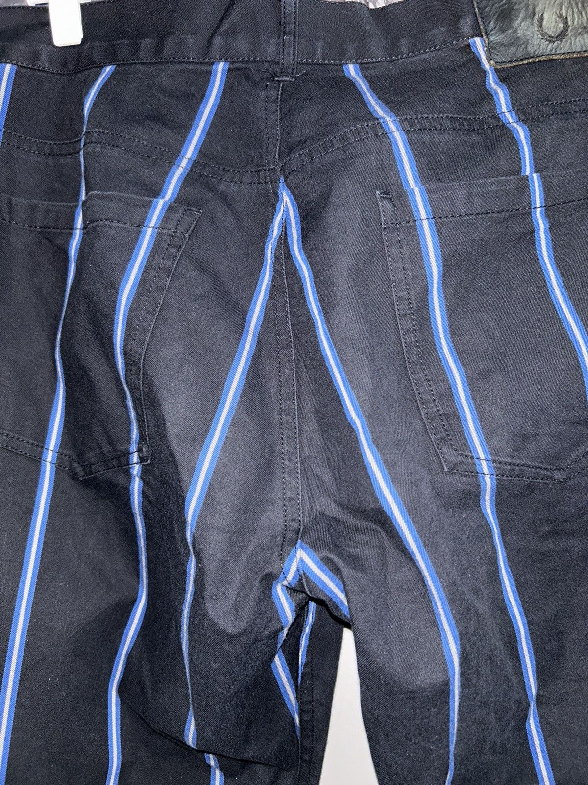 Fred Perry Striped Blue Britpop Pants Size US 33 - 7 Thumbnail