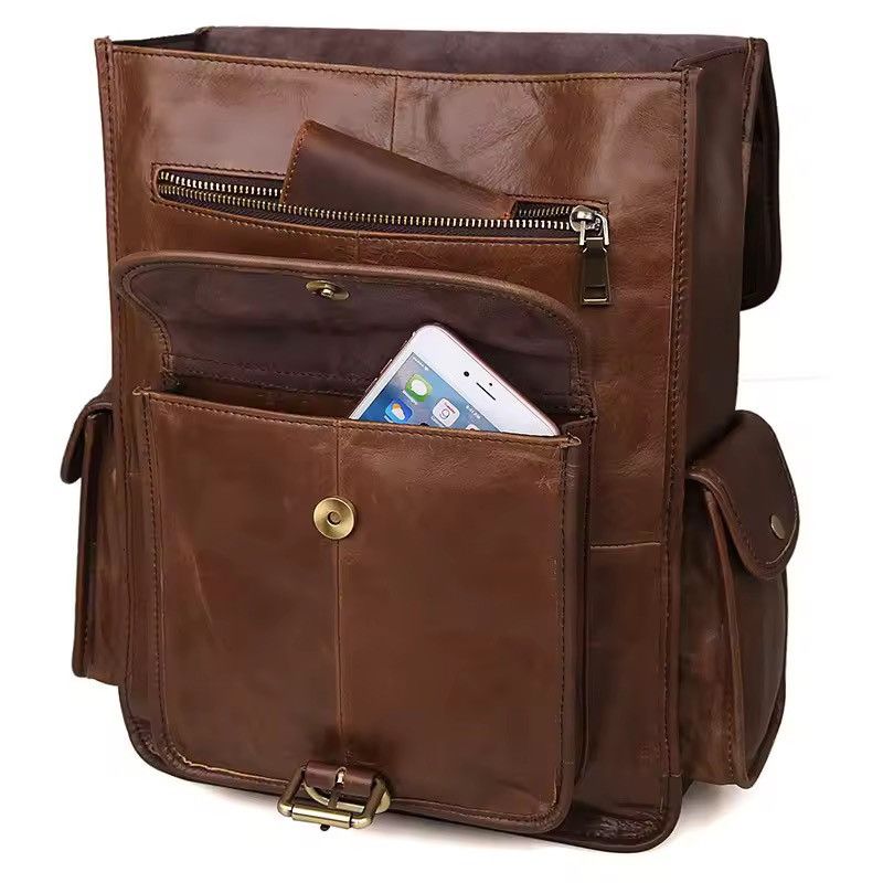 Genuine Leather Soft Genuine Leather Handmade Backpack Size ONE SIZE - 6 Thumbnail