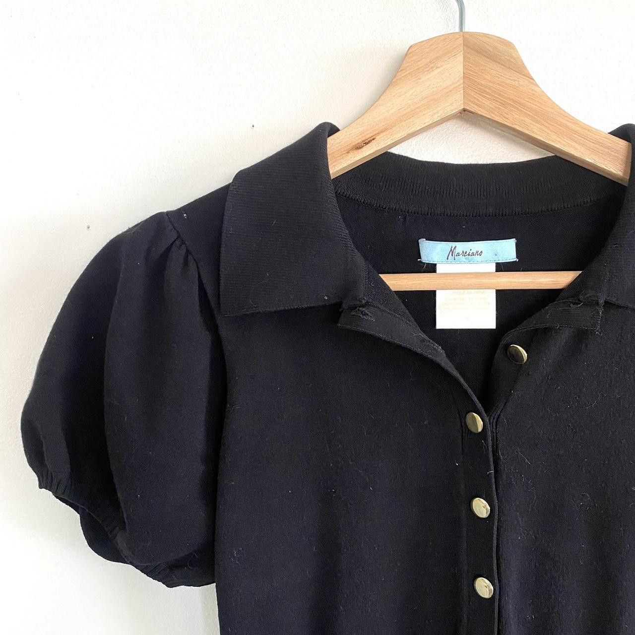 Georges Marciano MARCIANO BLACK COLLARED SWEATER DRESS WOMENS SIZE MEDIUM Size M / US 6-8 / IT 42-44 - 4 Thumbnail