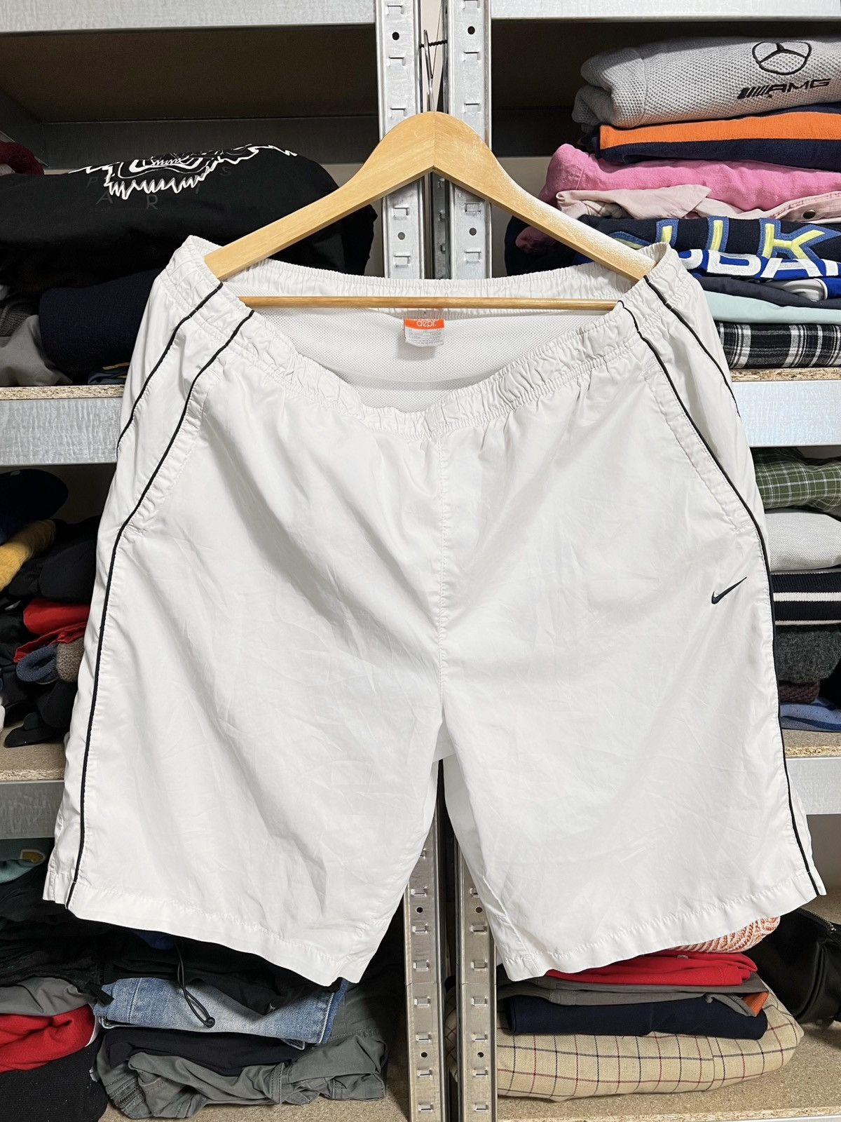 Nike × Vintage Vintage Nike Tennis Nylon White Shorts Swoosh Logo Hype Y2K Size US 38 / EU 54 - 1 Thumbnail