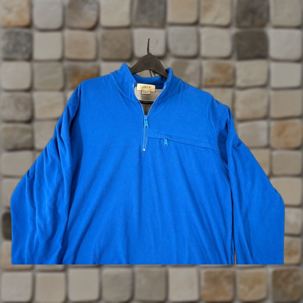 J.Crew J.Crew Sweatshirt Mens XL Blue Fleece Quarter Zip Long Sleeve Pullover Mock Neck Zipper Pocket Pullover Regular Fit Winterwear Size US XL / EU 56 / 4 - 1 Thumbnail