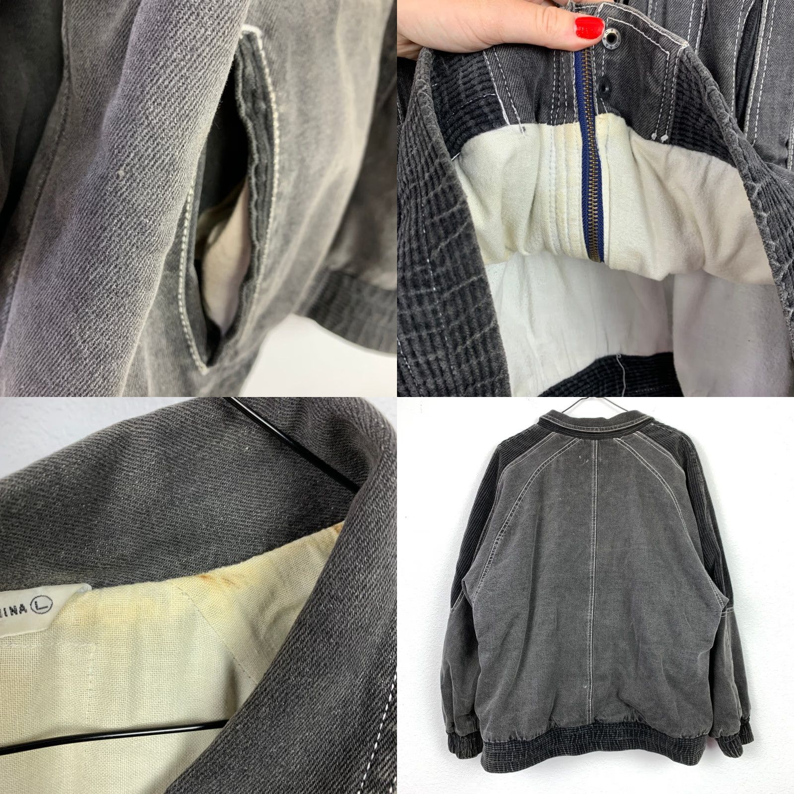 Vintage VINTAGE 90s Oversized Black Denim Grunge Jean Jacket Womens Large Size 36" / US 14 / IT 50 - 8 Thumbnail