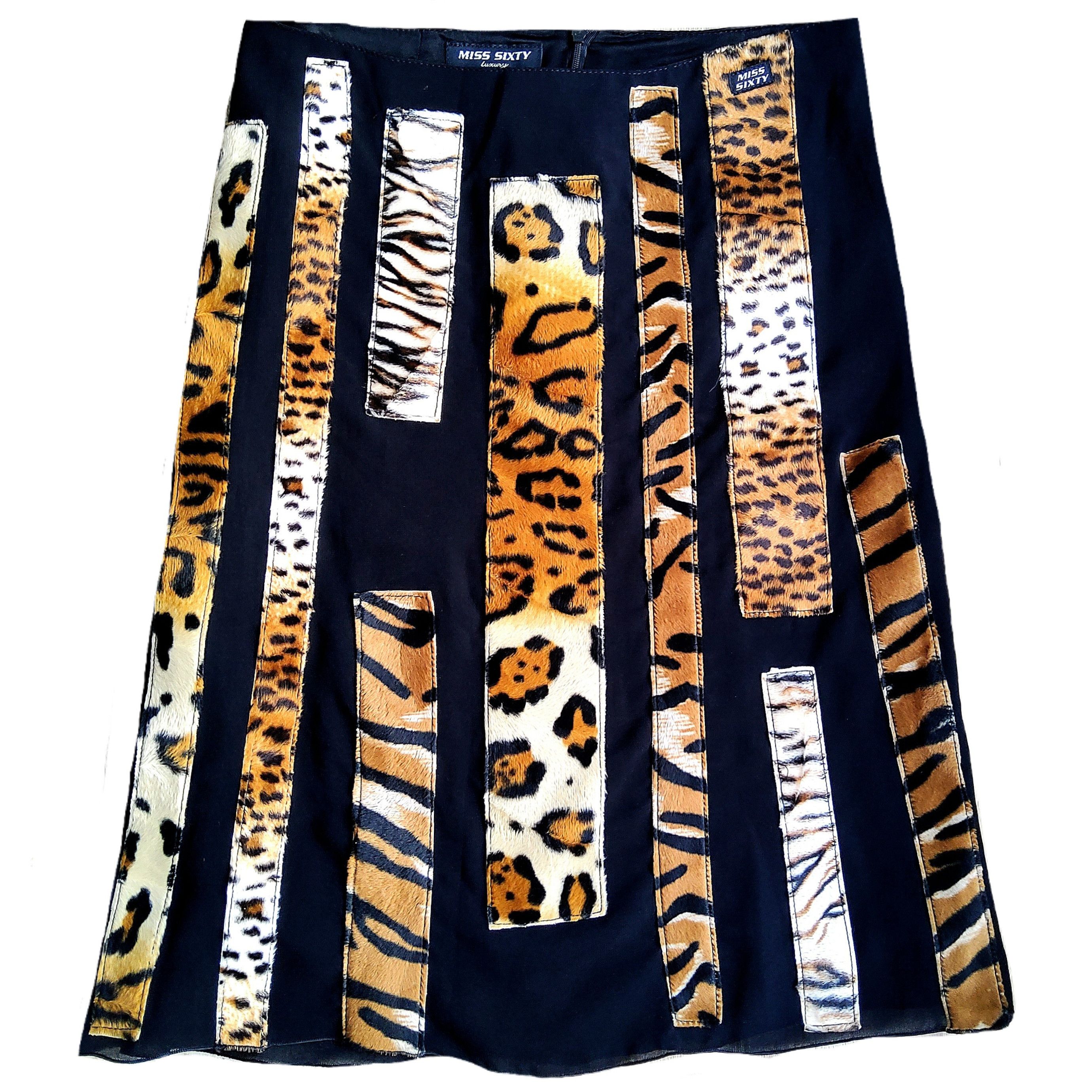 Miss Sixty Miss Sixty vintage y2k furry animal print patchwork skirt Size 28" / US 6 / IT 42 - 1 Thumbnail