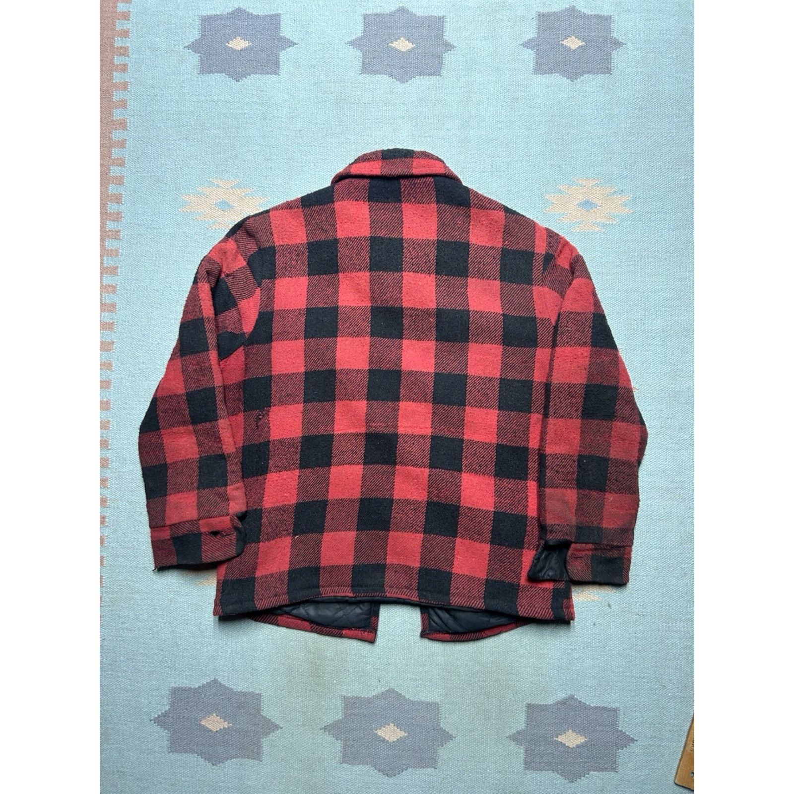 Vintage VINTAGE Buffalo Jacket Wool Zip Plaid Weatherguard Quilt Lined Large 50s 60s Red Mens Size US L / EU 52-54 / 3 - 2 Thumbnail